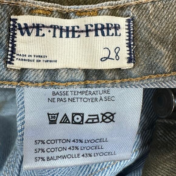 Free People We The Free Good Luck Coated Brown Barrel Leg Jeans Size 28 - Picture 12 of 16
